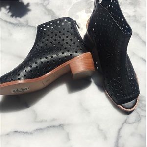 Loeffler Randall Black Leather Booties Size 10 New